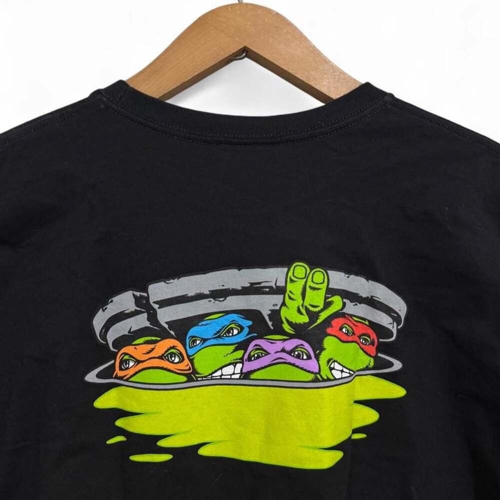Santa Cruz x Teenage Mutant Ninja Turtles T-Shirt Size Large Black Skate Tee